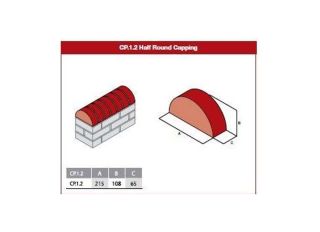 Wienerberger Warnham Red Special Shaped Brick Half Round Capping CP1.2