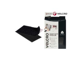Velcro Heavy Duty Stick On Strip Black 50x100mm