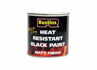 Rustins Heat Resistant Paint Black 250ml