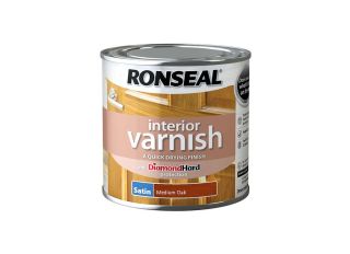 Ronseal Quick Dry Interior Varnish Medium Oak Satin 250ml