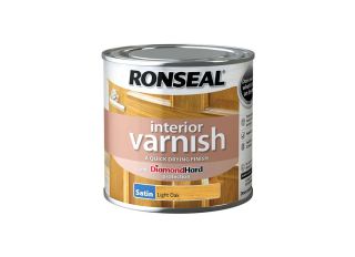 Ronseal Quick Dry Interior Varnish Light Oak Satin 250ml