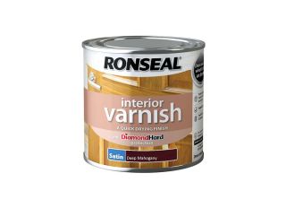 Ronseal Quick Dry Interior Varnish Deep Mahogany Satin 250ml