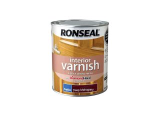 Ronseal Quick Dry Interior Varnish Deep Mahogany Satin 750ml