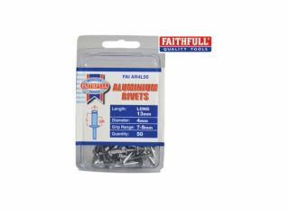 Faithfull Aluminium Rivets Long 4mm (Pack 50)