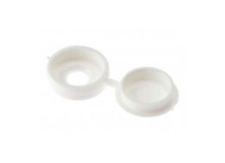Forgefix Hinged Cover Caps White Plastic No. 10-12s (Pack 100)