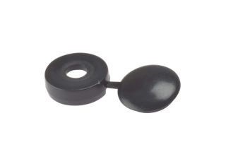 Forgefix Hinged Cover Caps Black Plastic No. 10-12s (Pack 100)