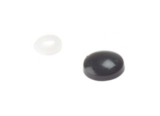 Forgefix Plastic Domed Cover Caps Black No. 6-8s (Pack 25)
