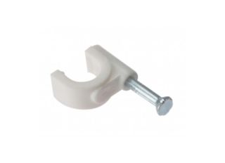 Forgefix Cable Clips Flat Grey Plastic Zinc Plated Nail 6.00mm (100)