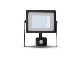 V-Tac LED Flood Light with PIR Black 30W