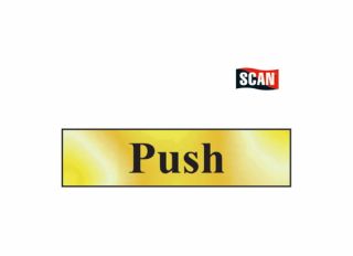 Scan Push Sign 200x50mm