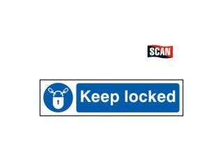 Scan Keep Locked Sign 200x50mm