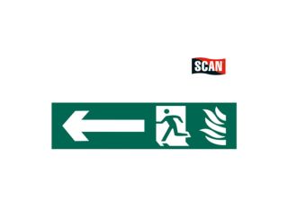 Scan Running Man Arrow Left Sign