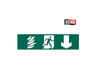 Scan Running Man Arrow Down Sign