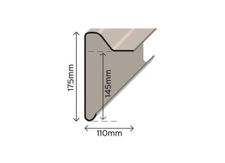 TuffStuff GRP Roofing B300 Raised Edge Trim Extra Deep 3mtr