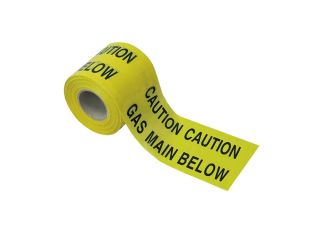 Faithfull Caution Buried Gas Pipe Warning Tape 305m