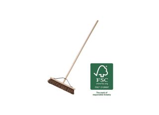 Faithfull Bassine (Stiff) Broom Head 450mm (18in) w Handle 1.2m (48in)