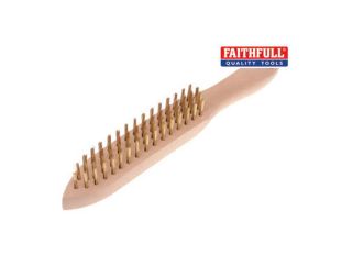 Faithfull Brass Wire Scratch Brush 4 Row