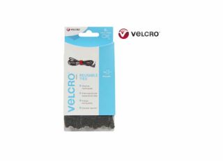 Velcro One Wrap Reusable Ties Black 12x200mm