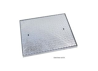 Clark-Drain Solid Top Cover & Frame Durbar Tread 5T GPW 750x600mm C9BG