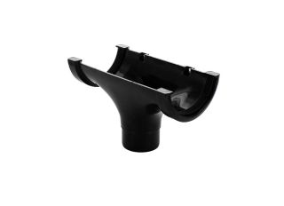 Hunter BR032 Gutter Half Round Running Outlet Black 76mm