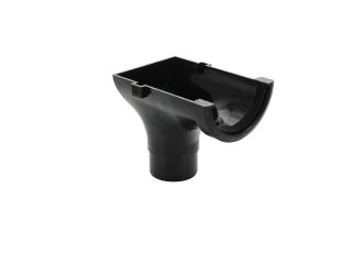 Hunter BR033 Gutter Half Round Stopend Outlet Black 76mm