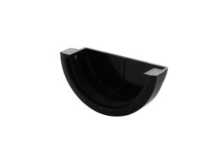 Hunter BR034 Gutter Half Round Stopend External Black 76mm