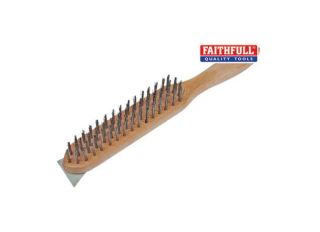 Faithfull Heavy Duty Scratch Brush Scraper 4 Row